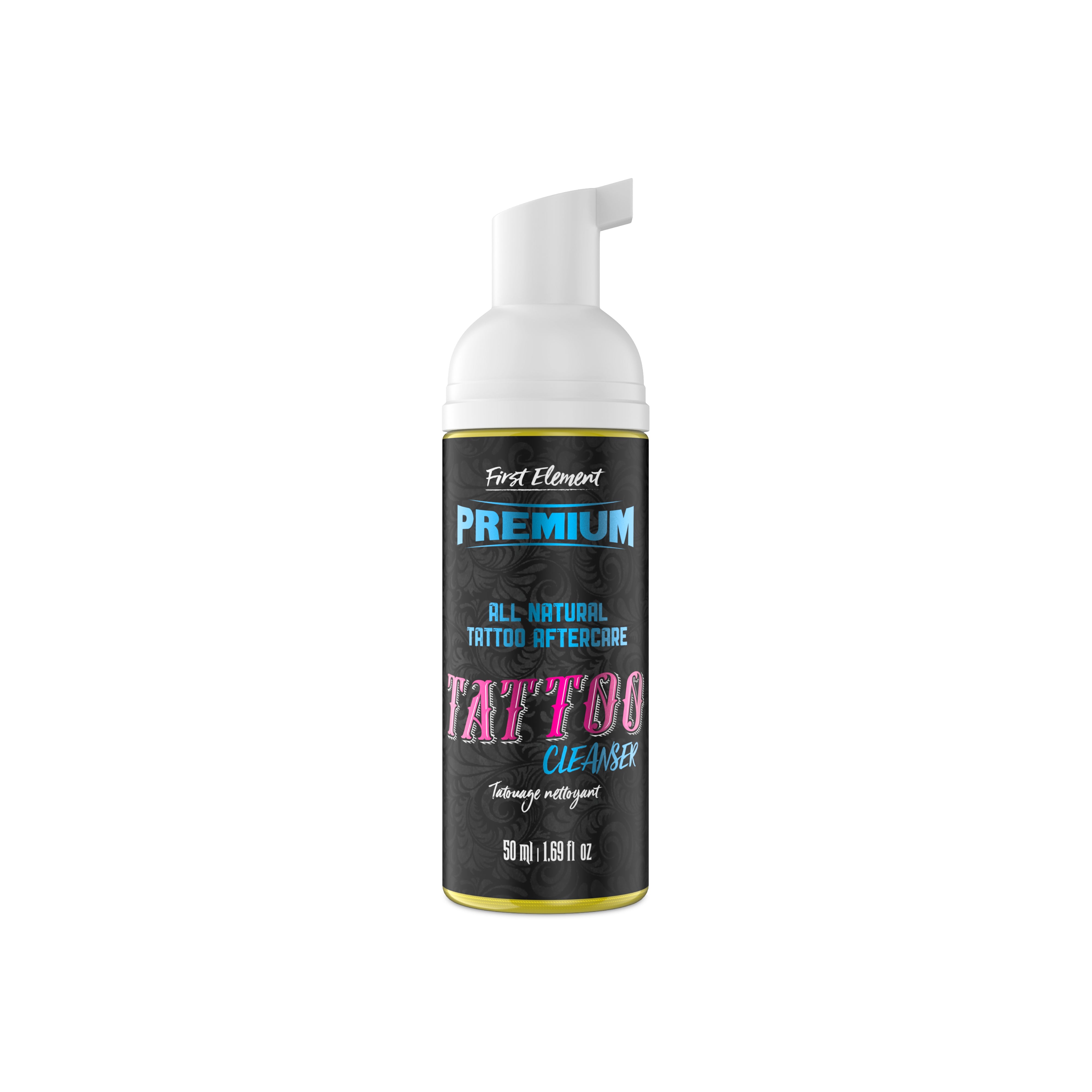 50ml Tattoo Cleanser - Premium Canadian-made formula on a white background. Cleanse, soothe & aid your tattoos healing process.